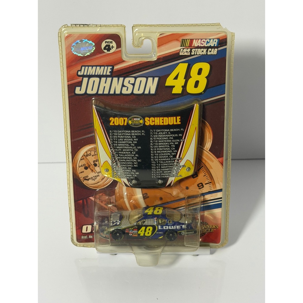 NASCAR Winners Circle Jimmie Johnson 48 Lowes 2007 Schedule 1:64 Diecast Car